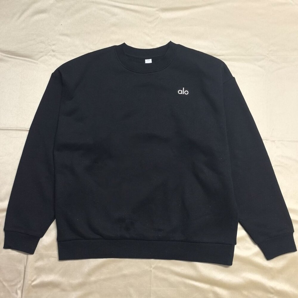 Alo Yoga Accolade NWT Black Crew Neck Pullover Size M